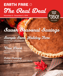 The Real Deal Savor Seasonal Savings 350! Sample Some Holiday Fare