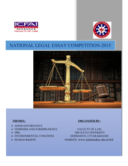 NATIONAL LEGAL ESSAY COMPETITION-2015