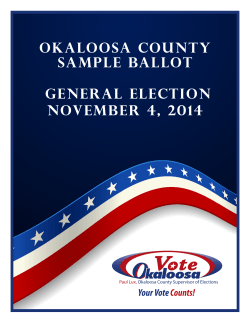 Okaloosa County Sample Ballot General Election November 4, 2014