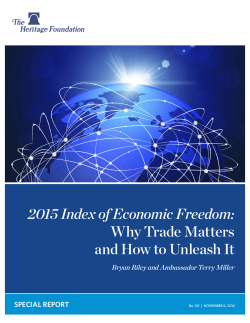 2015 Index of Economic Freedom: Why Trade Matters