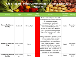 Crop Report - Week Commencing 10 November 2014 (Week 46) RAG