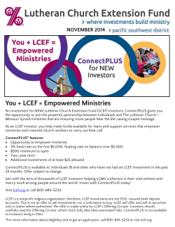 You + LCEF = Empowered Ministries NOVEMBER 2014