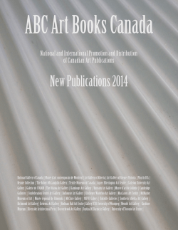 ABC Art Books Canada New Publications 2014 of Canadian Art Publications