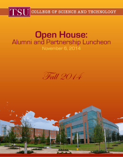 Fall 2014 Open House: Alumni and Partnership Luncheon November 6, 2014