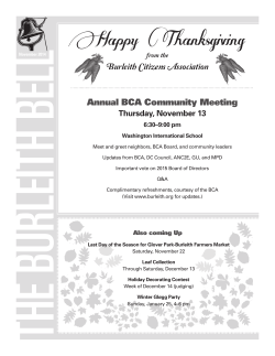 Happy Thanksgiving Annual BCA Community Meeting Burleith Citizens Association Thursday, November 13