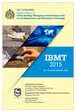 IBMT 2015 UGC SPONSORED Indian Banking: Managing Transformation in the
