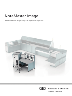 NotaMaster Image New master-class image analysis in single note inspection