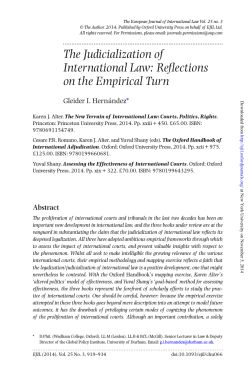 The European Journal of  International Law Vol. 25 no.... © The Author, 2014. Published by Oxford University Press on...