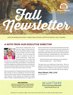 A NOTE FROM OUR EXECUTIVE DIRECTOR