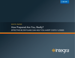 How Prepared Are You, Really? WHITE  PAPER