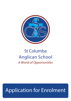 St Columba Application for Enrolment Anglican School