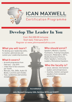 ICAN MAXWELL Develop The Leader In You Certification Programme Who should enrol?