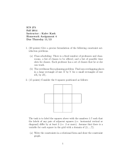 ICS 271 Fall 2014 Instructor : Kalev Kask Homework Assignment 4