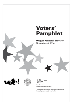 Voters’ Pamphlet Oregon General Election November 4, 2014