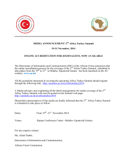 MEDIA ANNOUNCEMENT/ 2 Africa Turkey Summit 19-21 November, 2014