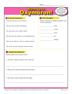 Oxymoron! Warm Up to