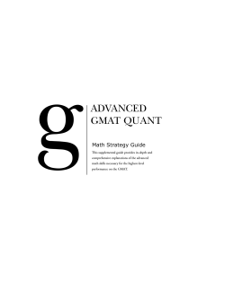 g ADVANCED GMAT QUANT Math Strategy Guide