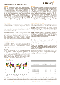03 November 2014 Monday Report Economy Markets