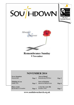 Remembrance Sunday NOVEMBER 2014 9 November