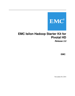EMC Isilon Hadoop Starter Kit for Pivotal HD Release 3.0 EMC