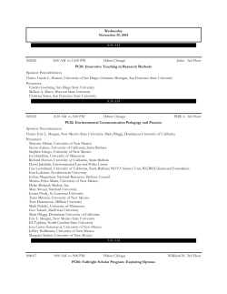 Wednesday November 19, 2014  PC01: Innovative Teaching in Research Methods