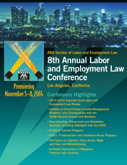 8th Annual Labor and Employment Law Conference Premiering