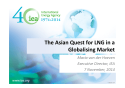 The Asian Quest for LNG in a Globalising Market Executive Director, IEA