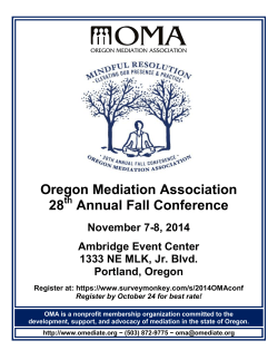 Oregon Mediation Association 28 Annual Fall Conference