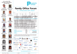Family Office Forum 11 - 12 November 2014, Zurich