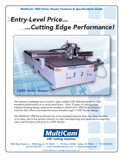 Entry-Level Price... ...Cutting Edge Performance! 1000 Series Router