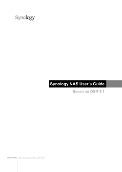 Synology NAS User's Guide Based on DSM 5.1