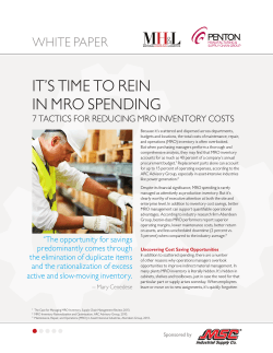 It’s tIMe tO ReIn In MRO spenDInG WhIte pApeR