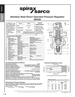 Stainless Steel Direct Operated Pressure Regulator SRV2S Regulators Pressure