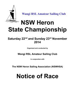NSW Heron State Championship Notice of Race