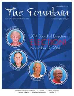 ELECTION! 2014 Board of Directors November 12, 2014 November 2014