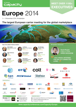 Europe EXECUTIVES The largest European carrier meeting for the global marketplace