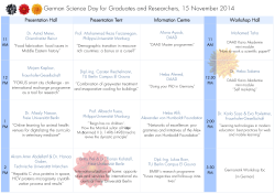 German Science Day for Graduates and Researchers, 15 November 2014