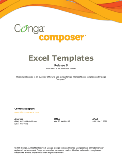 Excel Templates Release 8 Revised 4 November 2014