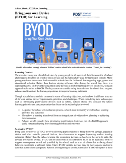 Bring your own Device (BYOD) for Learning
