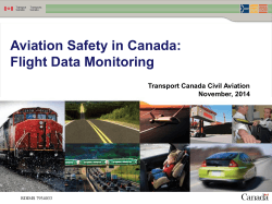 Aviation Safety in Canada: Flight Data Monitoring  Transport Canada Civil Aviation