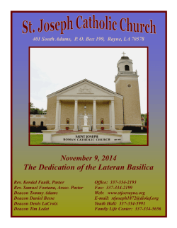 The Dedication of the Lateran Basilica November 9, 2014
