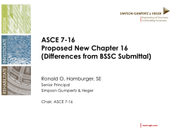 ASCE 7-16 Proposed New Chapter 16 (Differences from BSSC Submittal)