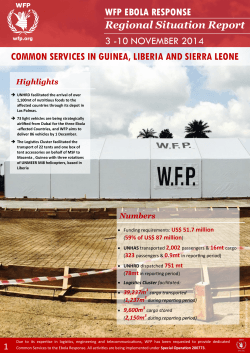 COMMON SERVICES IN GUINEA, LIBERIA AND SIERRA LEONE WFP EBOLA RESPONSE