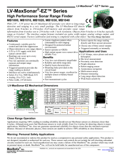 LV-MaxSonar EZ™ Series - High Performance Sonar Range Finder