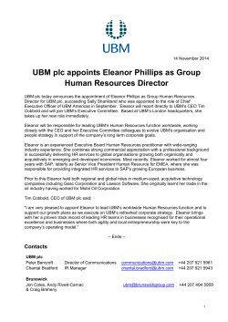 UBM plc appoints Eleanor Phillips as Group Human Resources Director