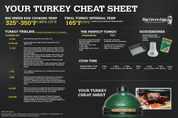 YOUR TURKEY CHEAT SHEET 325°-350°F 165°F BIG GREEN EGG COOKING TEMP