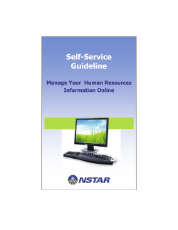 Self-Service Guideline  Manage Your  Human Resources