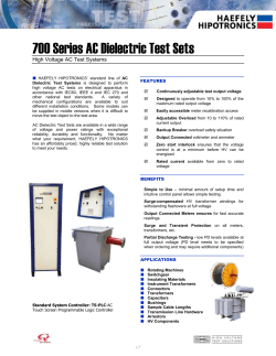 700 Series AC Dielectric Test Sets  High Voltage AC Test Systems FEATURES