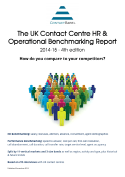 The UK Contact Centre HR &amp; Operational Benchmarking Report