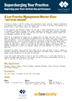 Supercharging Your Practice: A Law Practice Management Master Class